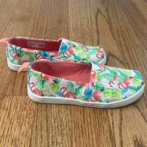 Youth size 12 Flamingo print Tom’s